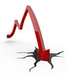 Illustration: Arrow crashing through the ground Arrow crashing through the ground