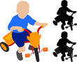 Vektor: child riding tricycle child riding tricycle
