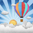Balloon recycled papercraft background