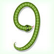 Vector: Snake font. Digit 9 Snake font. Digit 9