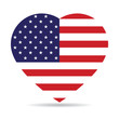 Vektor: American flag in the form of heart American flag in the form of heart