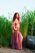 beautiful girl in east dress