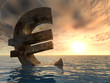 Illustration: High resolution conceptual euro in water High resolution conceptual euro in water