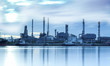 Landscape of river and oil refinery factory