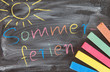 Tafel Mit Bunter Kreide - Sommerferien