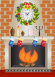 White Christmas fireplace