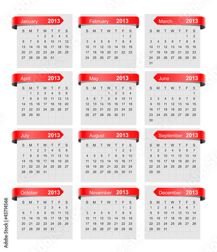 Vector: calendar, red paper tag calendar, red paper tag