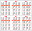 Vector: Set Calendar grid pocket vector Set Calendar grid pocket vector