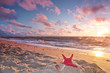 Landscapes of Poland. Beautiful sunset at Baltic sea.