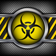 Vector: Biohazard sign on a metal background Biohazard sign on a metal background