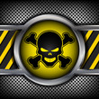 Vector: Danger sign with a skull on a metal background Danger sign with a skull on a metal background