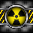 Vector: Radiation sign on a metal background Radiation sign on a metal background