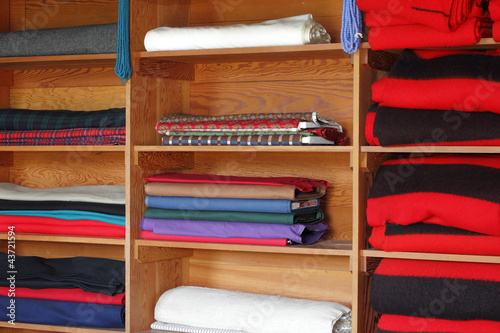 Photo: Textiles on Shelves Textiles on Shelves