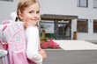 Back to school -  outdoor portrait of lovely  schoolgirl