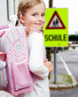 Back to school -  outdoor portrait of lovely  schoolgirl