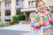 Back to school -  outdoor portrait of lovely  schoolgirl