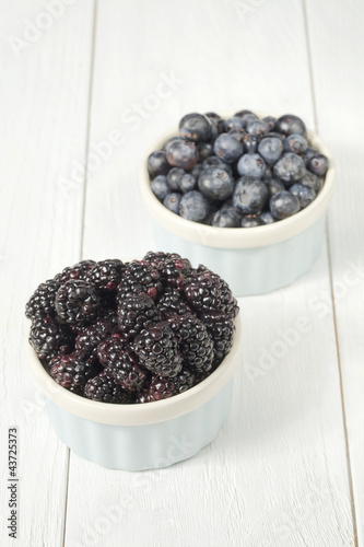 Photo: blueberries and blackberries blueberries and blackberries