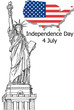 Statue of Liberty (Liberty Enlightening the World ) Line.