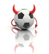 funny football 3d concept - devil soccer ball