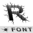 cracked font letter R