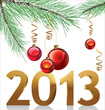 Christmas background with balls and decorations