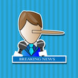 Press conference with person making a lie with breaking news