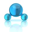 Illustration: water molecule 3d illustration isolated on white water molecule 3d illustration isolated on white
