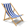 Illustration: Deck-chair with blue and white stripe pattern Deck-chair with blue and white stripe pattern