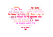 Multilanguage heart Vector