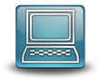Light Blue 3D Effect Icon "Computer Terminal"