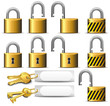 Padlock and Key - A set of Padlocks and Keys in Brass