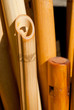 carved wooden flutes