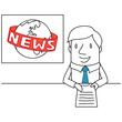 Geschäftsmann, Nachrichtensprecher, News