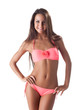 pretty girl in sexy beach rose swimsuit