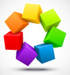 Colorful cubes 3D