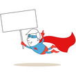 Superheld, fliegend, Schild