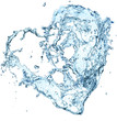 Photo: Water splash heart over white background Water splash heart over white background