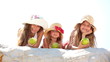 Little girls eating apples