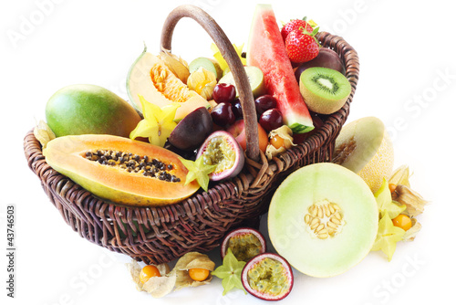 Photo: Variety of Exotic Fruits in a Basket Variety of Exotic Fruits in a Basket