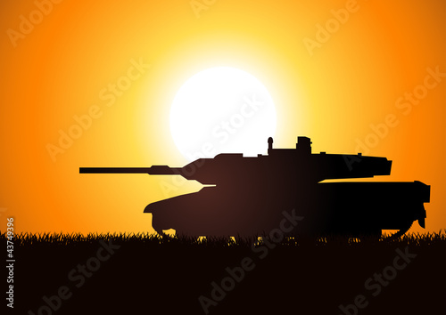 Vector: Silhouette illustration of a heavy artillery Silhouette illustration of a heavy artillery