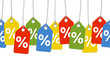 bunte Anhänger mit % Zeichen - endlos