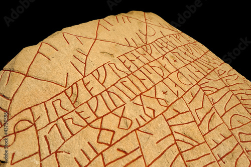 Photo: Famous runic inscription from the 9th century, Sweden Famous runic inscription from the 9th century, Sweden