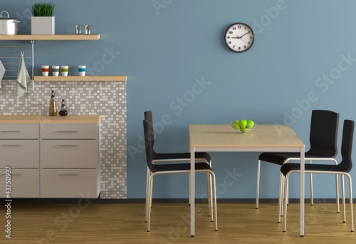 Illustration: Blaue Küche Blaue Küche