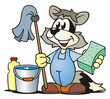 Illustration: Racoon Cleaning Service Racoon Cleaning Service