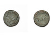 Ancient greek coin. Alexander the Great and Apollo
