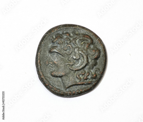 Photo: Ancient greek coin. Alexander the Great. Front Ancient greek coin. Alexander the Great. Front