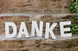 Danke auf einer Treppe