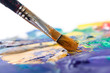 Painting some picture with paintbrush, isolated