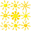 Icon vector brush paint sun set