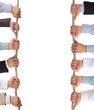Hands holding rope, conceptual background